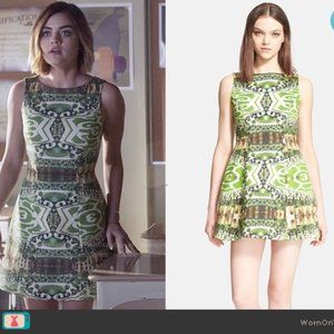 Alice + Olivia "Carrie" Boat Neck Structured Mirror Garden Dress size 6